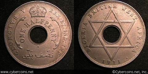British West Africa, 1911H, 1/2 Penny, KM5