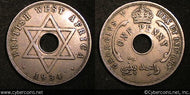 British West Africa, 1934, 1 Penny, KM9, VF/XF
