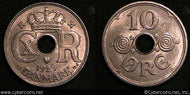 Denmark, 1929, 10 Ore, KM822.2, XF -