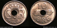 Denmark, 1937, 10 Ore, KM822.2, UNC/AU