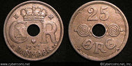 Denmark, 1937, 25 Ore, KM823.2, XF -