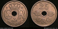 Denmark, 1925, 25 Ore, KM823.1, XF - exact