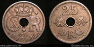 Denmark, 1933, 25 Ore, KM823.2, XF - fairly