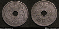 Denmark, 1942, 25 Ore, KM823.2a, XF - porous