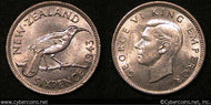 New Zealand, 1943,  6 pence, UNC, KM8