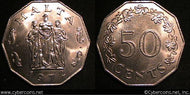 Malta, 1972, 50 cents, KM12, UNC - some minor