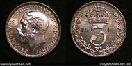 Great Britain, 1911, 3 pence, UNC/PL, KM813
