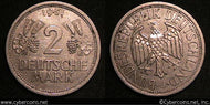 Germany, 1951J, 2 Marks, KM111, VF/XF -