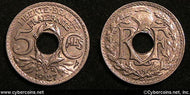 France, 1927, 5 Centimes, KM875, UNC