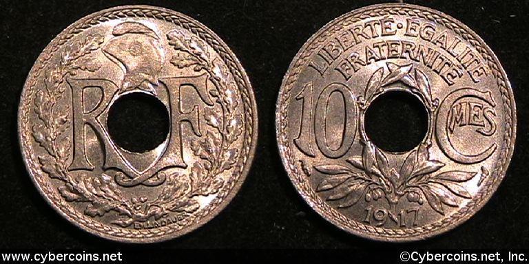 France, 1917, 10 centimes,  866a, UNC
