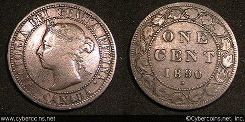 1890H, Canada cent, KM7, F. Darker tone.