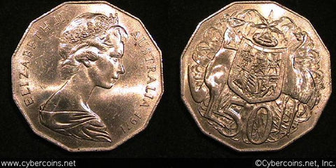 Australia, 1971,  50 cents, UNC, KM68