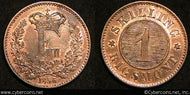 Denmark, 1856, 1 Skilling,  UNC/AU, KM763