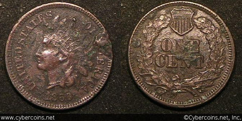 1866 Indian Cent, Grade= XF