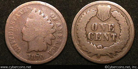 1870 Indian Cent, Grade=  G