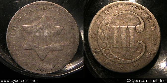 1852, F   Three Cent Silver Piece