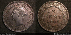 1891 LD LL, Canada cent, KM7, AU/XF. Darker