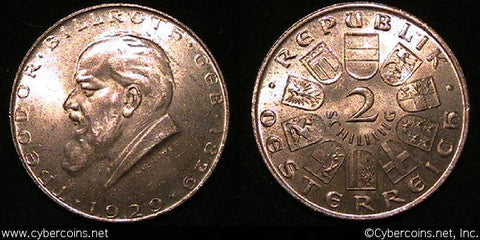 Austria, 1929, UNC, KM2844 - 2 schillings -