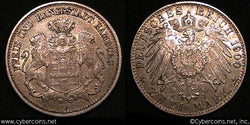 Hamburg, 1900J, AU KM294 - 2 marks. Some