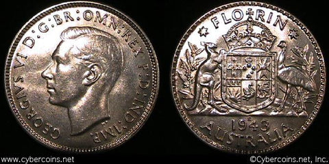 Australia, 1943S, 1 florin, UNC, KM40 - exact