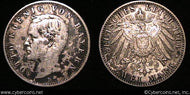 Bavaria, 1901D, 2 Mark, XF, KM511  - cleaned