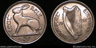 Ireland, 1933,  3 Pence, AU, KM4   - exact coin