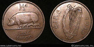 Ireland, 1939,  1/2 penny, XF, KM10  - 2 tiny