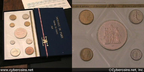 France, 1975, 9 coin specimen set KMss12.