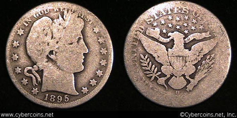 1895-O Barber Half Dollar, Grade= G/AG