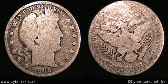 1896 Barber Half Dollar, Grade= G/AG