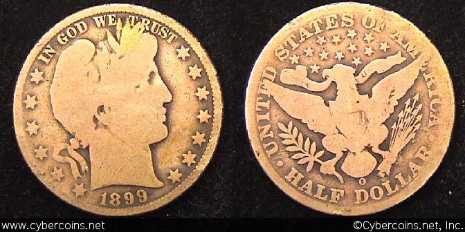 1899-O Barber Half Dollar, Grade= G