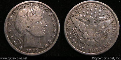 1897 Barber Half Dollar, Grade= F