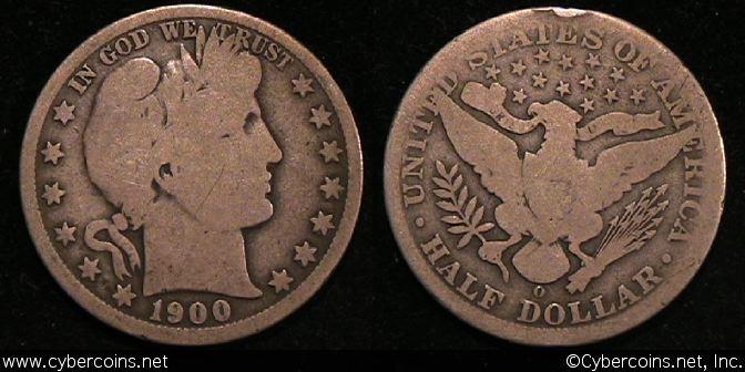 1900-O Barber Half Dollar, Grade= G