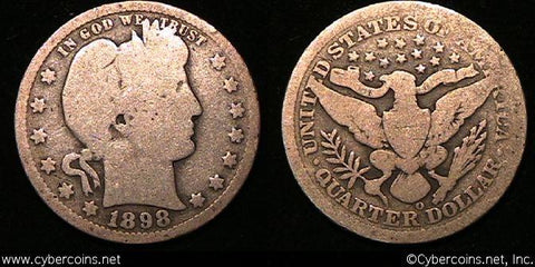 1898-O Barber Quarter, Grade= G