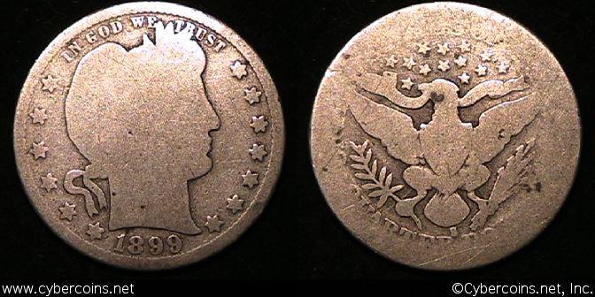 1899-S Barber Quarter, Grade= G/AG