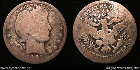 1901-O Barber Quarter, Grade= G