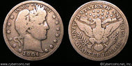 1904-O Barber Quarter, Grade= VF, corroded with "pebbly" surfaces.