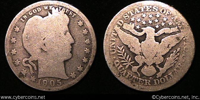 1905-O Barber Quarter, Grade= G