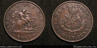 Upper Canada, 1850, 1/2 Penny, KMtn2, VF/XF.