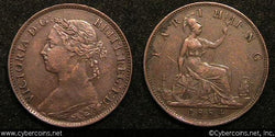 Great Britain, 1884, Farthing, KM753, XF/AU KM727