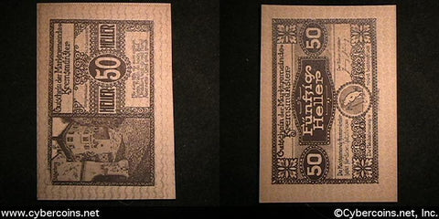 Austrian notgeld, Kremsmunster, 50 Heller, UNC.