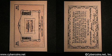 Austrian notgeld, Krohstorf, 20 Heller, UNC.