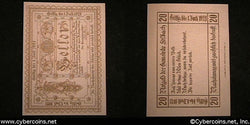 Austrian notgeld, Holbach, 20 Heller, UNC