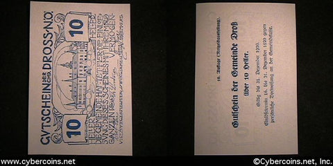 Austrian notgeld, Dross, 10 Heller, UNC.