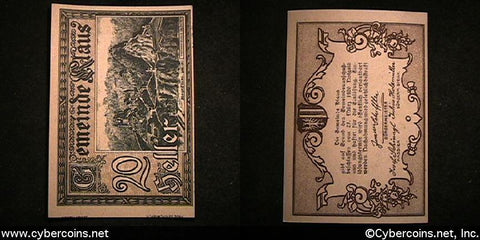 Austrian notgeld, Klaus, 20 Heller, UNC.