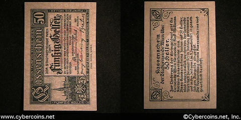 Austrian notgeld, Kassenschein, 50 Heller, UNC.