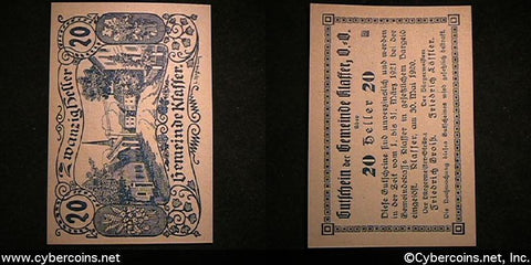 Austrian notgeld, Klasser, 20 Heller, UNC
