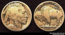 1913-S Var 2 Buffalo Nickel, Grade= G/VG