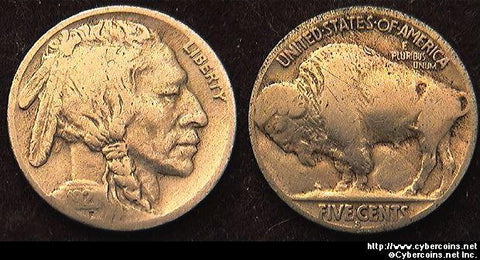 1921-S  Buffalo Nickel, Grade= F/VG