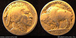 1921-S Buffalo Nickel, Grade= G6 average